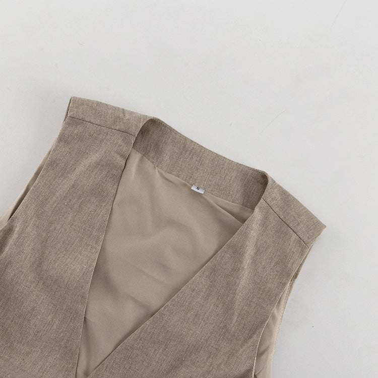 3 Piece Cotton Summer Set | Linen Look Vest, Camisole & High Waist Skirt | Boho Coord Outfit | noémi