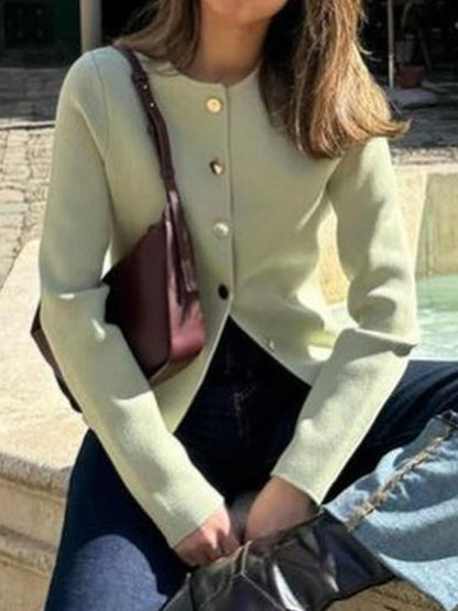 Woolen Button Up Cardigan | Long Sleeve Top for Women | noémi