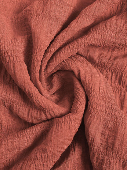 Solid Color Pleated Suspender Dress with Textured Fabric | noémi