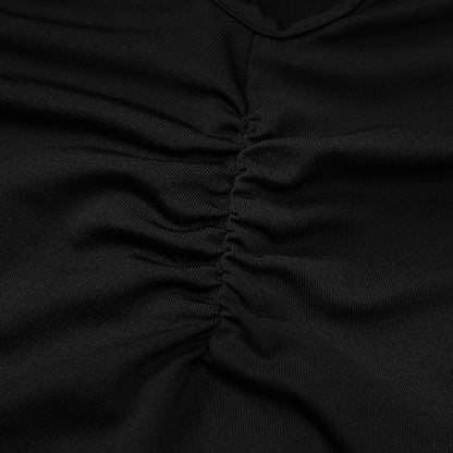 Womens V Neck Lace Up Short Sleeve Slim Fit Cutout Dress | noémi