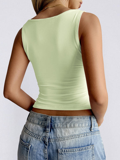 Womens Ribbed Tank Top | Fitted Stretch Crop Cami | noémi