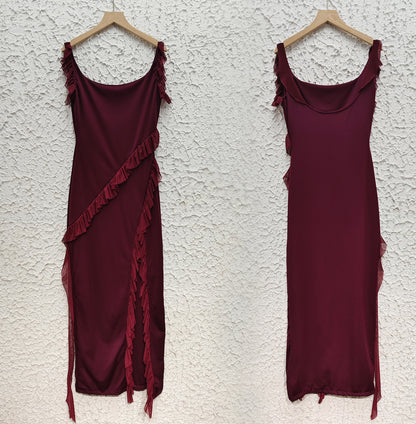 Strap Wooden Ear Dress | Split Print Sundress | noémi