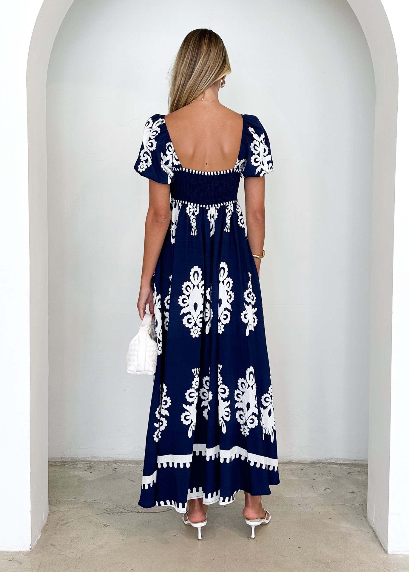 Printed Smocked Beach Dress | Summer Lightweight Dress | noémi