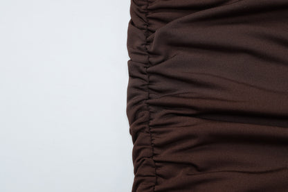 Womens Solid Color Slim Sheath Dress with Metal Ring Halter Backless | noémi