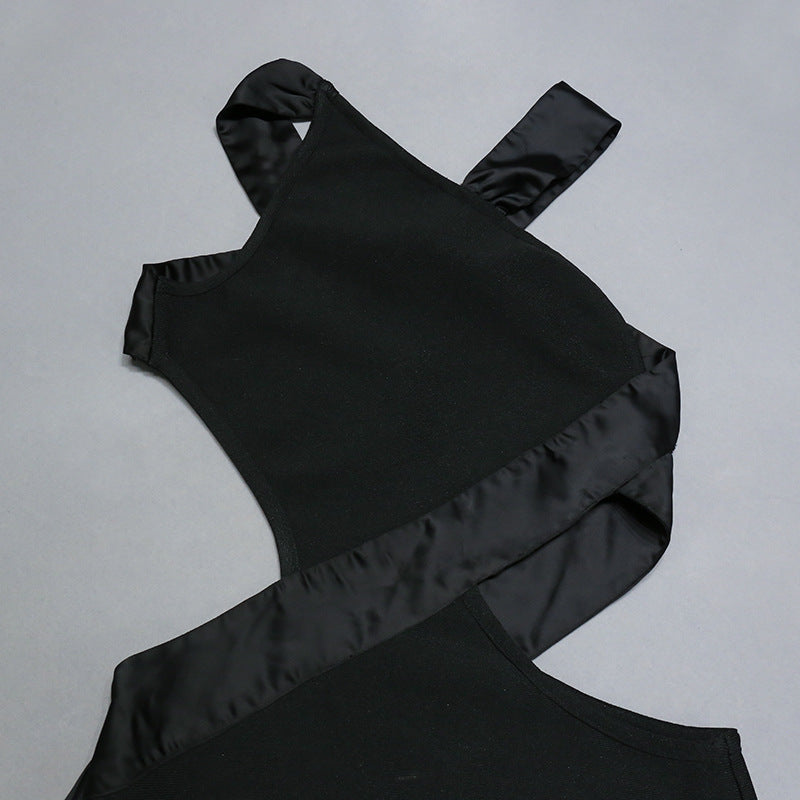 Halter Bandage Dress with Hem | Slim Fit Backless Design | noémi