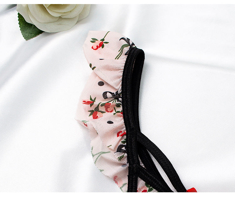 Mesh Printed Thin Strap Underwear Set for Women | noémi