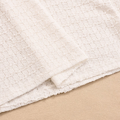 White Textured Knit Bodycon Dress | Slim Fit, Spaghetti Straps, 3D Fabric | noémi