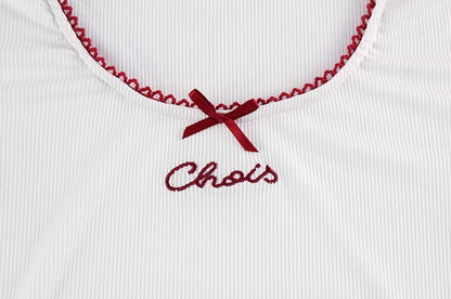 Two Piece Set | Bow Accent Ribbed Crop Top & Shorts | noémi