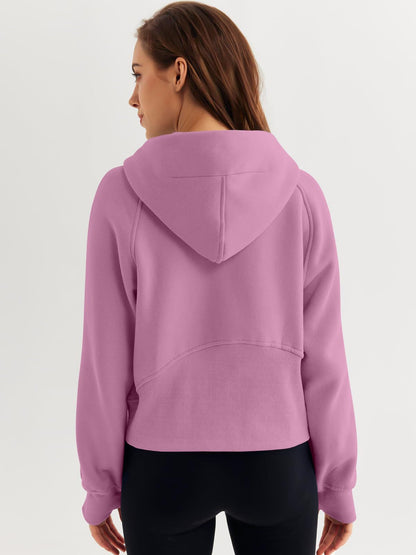 Half Zip Pullover Hoodie | Fleece Scuba Sweater for Women | noémi