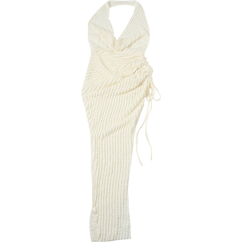 Womens Halter Backless High Waist Slit Dress | noémi