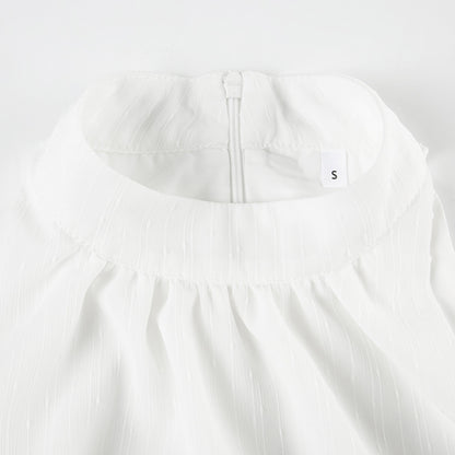 Womens Halter Neck Sleeveless Dress with Lace Up Waist and Double Layer Flounced Skirt | noémi