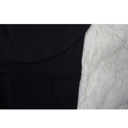 Women's V Neck Ruffle Flounce Jumpsuit | Waist Defining One Piece Outfit | noémi