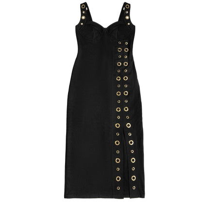 Slim Fit Dress with  Buttons and Tailored Silhouette | noémi