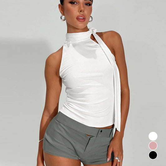 Sleeveless Crop Top for Women | Backless Halter Neck | Tight Bandage Style T Shirt | noémi