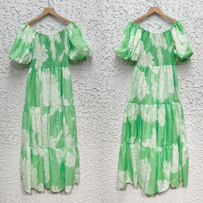 Off Shoulder Floral Puff Sleeve Midi Dress | Lightweight & Flowy | noémi