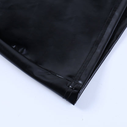 Metallic Faux Leather One Shoulder Slim Fit Dress | noémi