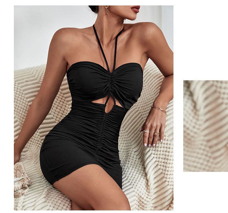 Womens Strappy Backless Fitted Mini Dress | noémi