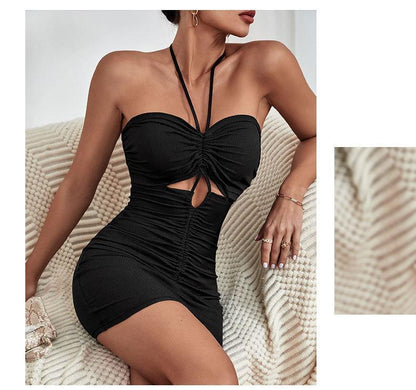 Womens Strappy Backless Fitted Mini Dress | noémi