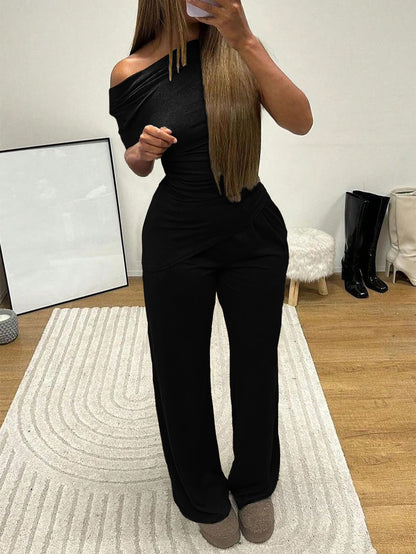 Women's Off Shoulder Jumpsuit | Trousers Set, Lightweight | noémi