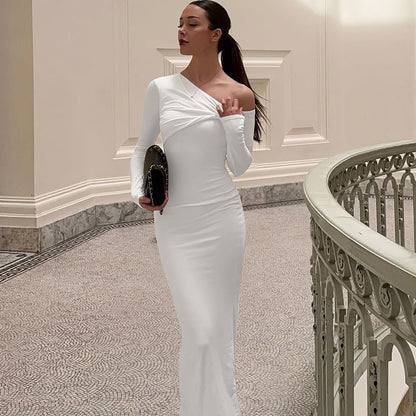 Summer Slim Fit Dress | Twist Shoulder Detail | Solid Color, Lightweight & Stylish | noémi