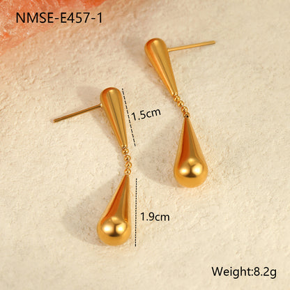 Gold Water Drop Dangle Earrings | Minimalist Normcore Abstract Design, Lightweight Jewelry | noémi