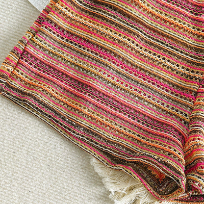 Knitted Halter Bikini with Contrast Colors Shorts | Three Piece Swim Set | noémi