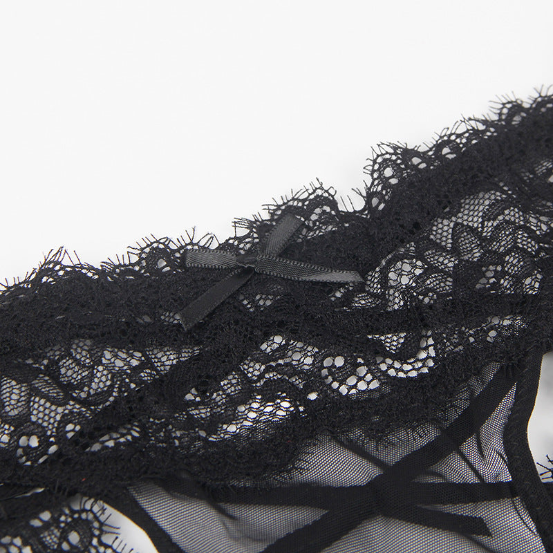 Plus Size Lace Thong with Low Waist Strap and Cutout Design | noémi