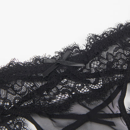 Plus Size Lace Thong with Low Waist Strap and Cutout Design | noémi