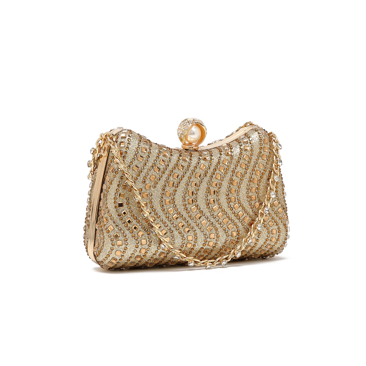 Gold Rhinestone Evening Bag | Sparkly Mini Purse for Parties, Weddings & Events | noémi