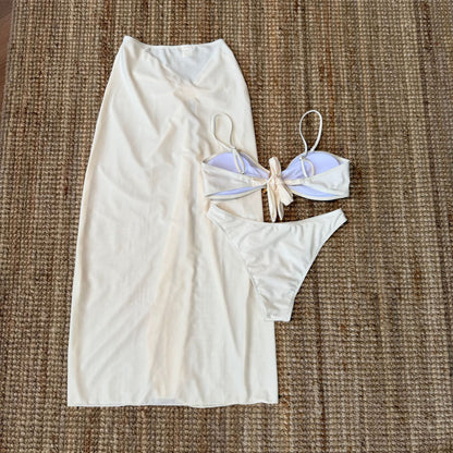 Mesh Long Skirt & Sexy Three Piece Bikini Set for Women | noémi