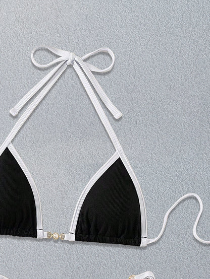 Lace Up Backless Split Two Piece Bikini Set for Women | noémi