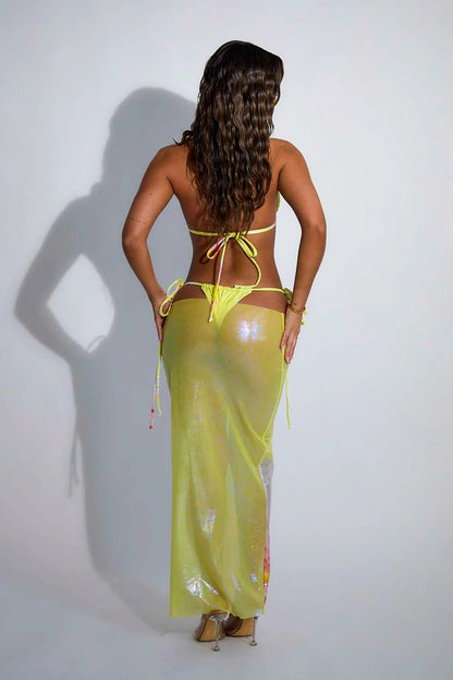 Printed Lace Up Split Bikini Swimsuit for Women | noémi