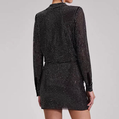 Mesh Rhinestone Shirt | High End Socialite | noémi