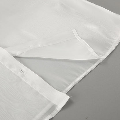 White Ruffle Top | See Through Yarn Shirt with Collared Design | noémi