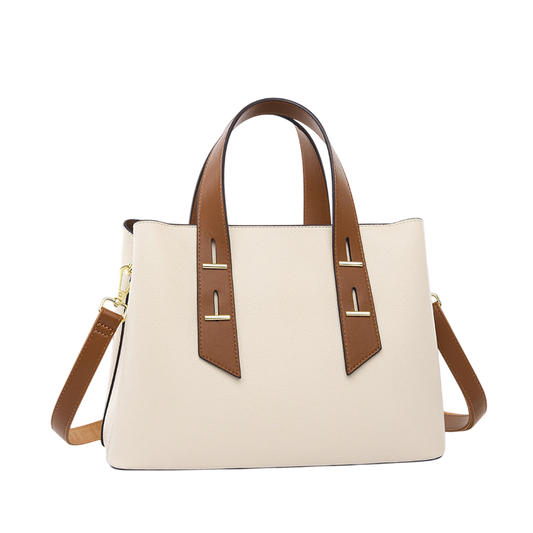 Large Beige & Blue Shoulder Tote Bag – Simple Office Handbag | noémi