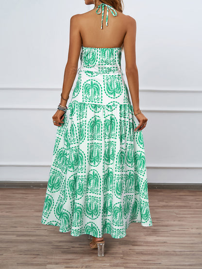 Womens Floral Halter Neck Dress | noémi