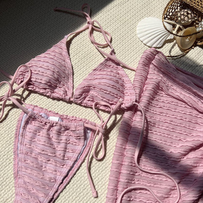 Womens Three Piece Swimwear Set | Bikini Top Bottom Matching Cover Up | noémi