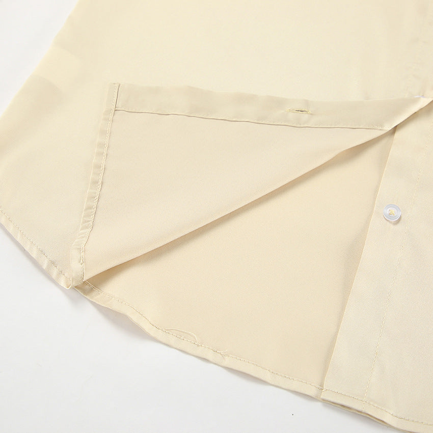 Satin Long Sleeve Blouse for Women | Bottoming Shirt with High Sense Style | noémi