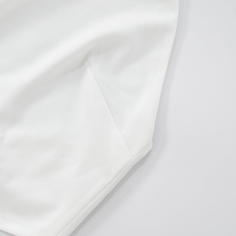 White Halter Tie Back Top with Gemstone Beaded Neck | noémi