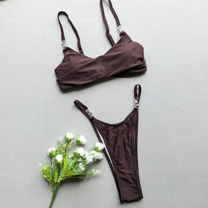 Solid Color Split Bikini Set for Women Swimsuit | noémi