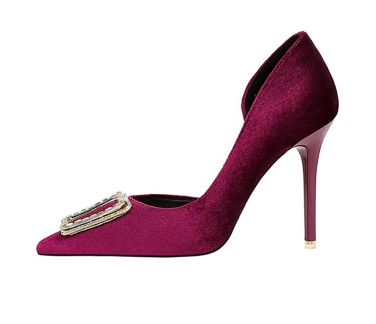 Women’s Stiletto Heels | Pointed Toe, Suede Finish, Metal Buckle | noémi