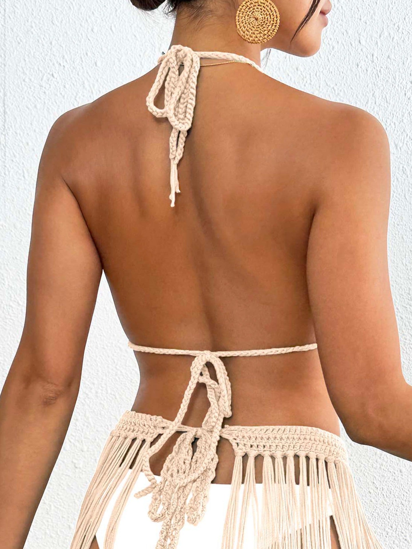 Handmade Shell Stitch Bikini Top with Banded Detail for Women | noémi