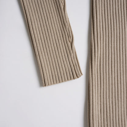 Ribbed V Neck Cardigan for Women | Slim Fit, Wool Blend, Button Down Long Sleeve Top | noémi