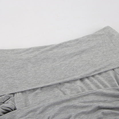 Cotton Knitted Off Neck Sheath Dress with High Waist | noémi