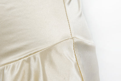 Womens Satin High Slit Formal Dress | Sleeveless Backless Spaghetti Strap Gown, Slim Fit | noémi