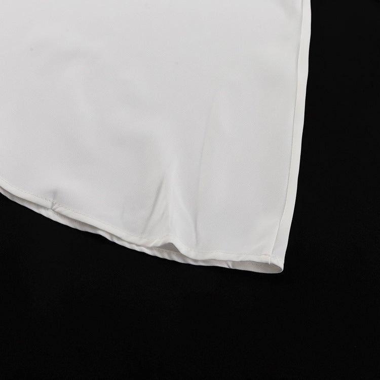 Puff Sleeve Midi Dress | White Fit & Flare with VNeck | noémi