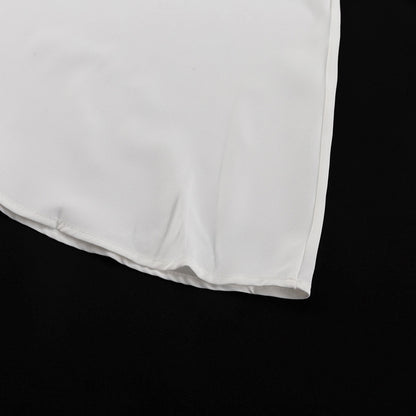 Puff Sleeve Midi Dress | White Fit & Flare with VNeck | noémi