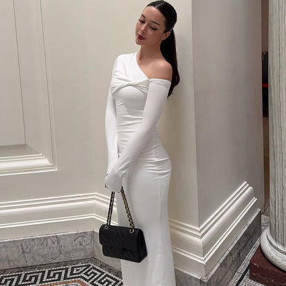 Summer Slim Fit Dress | Twist Shoulder Detail | Solid Color, Lightweight & Stylish | noémi