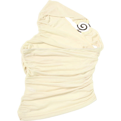 Halter Vest Top for Women | Slim Fit, Pleated, Cropped, One Shoulder | noémi