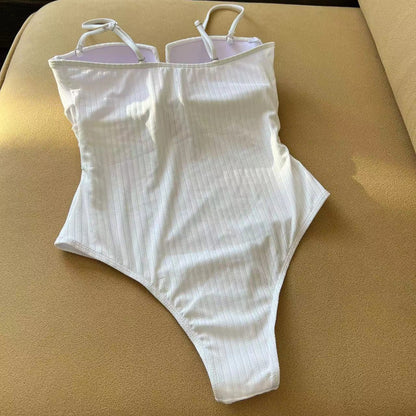 Fabric One Piece Hard Cup Hollow Out Cutout Swimsuit | noémi